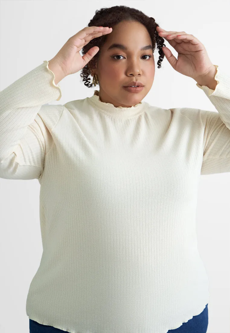 Aruba Tropical Escape High Neck Lettuce Ribbed Top