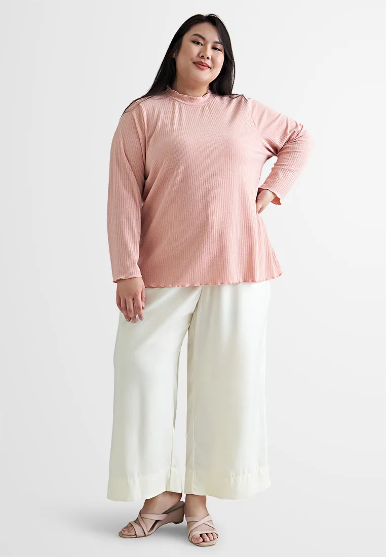 Aruba Tropical Escape High Neck Lettuce Ribbed Top