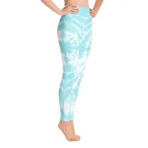 Express Turquoise Tie-Dye High Waist Yoga Leggings