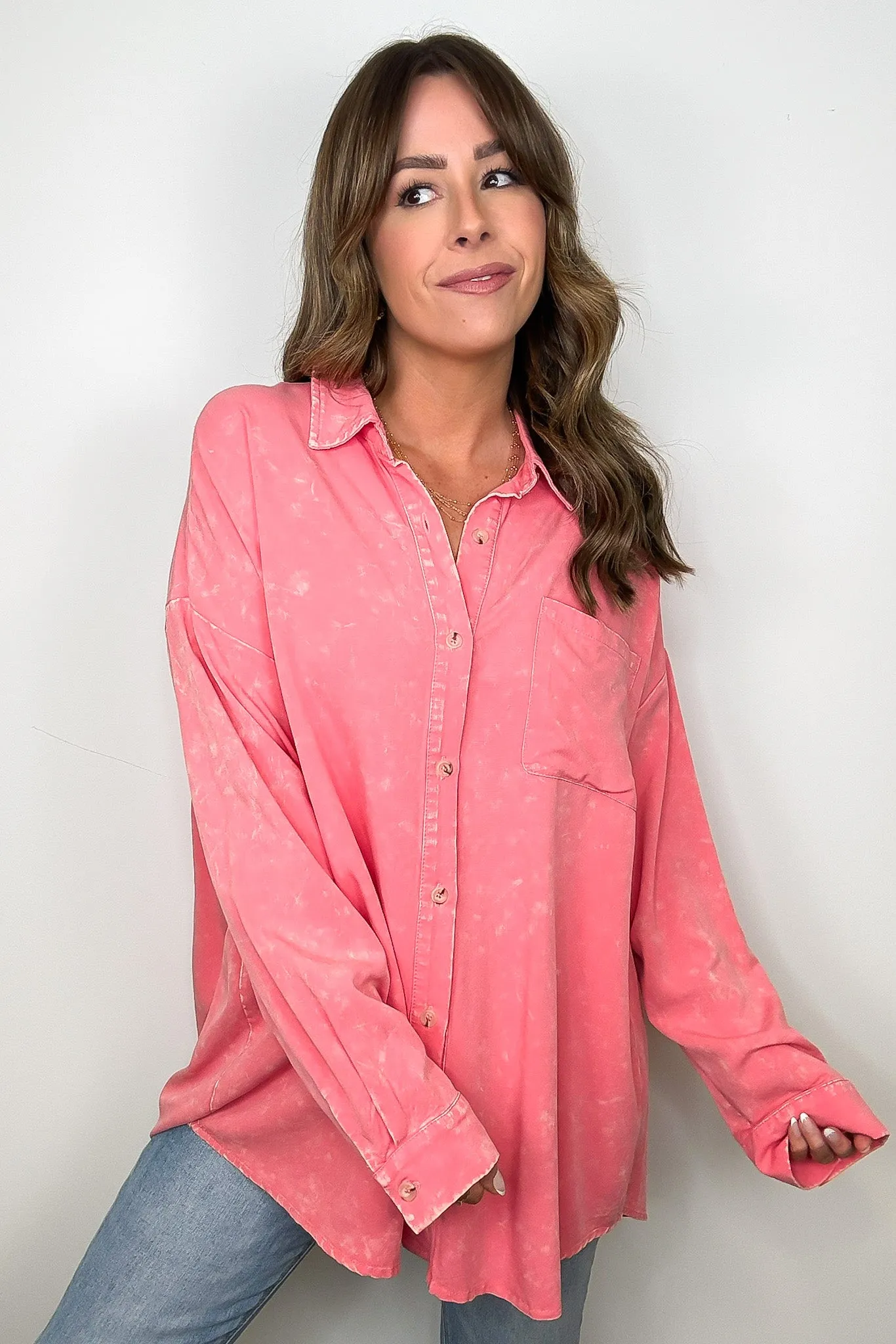 Margot Mineral Wash Button Down Top
