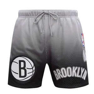 NBA BROOKLYN NETS TEAM OMBRE MEN'S MESH SHORT (BLACK/GREY)