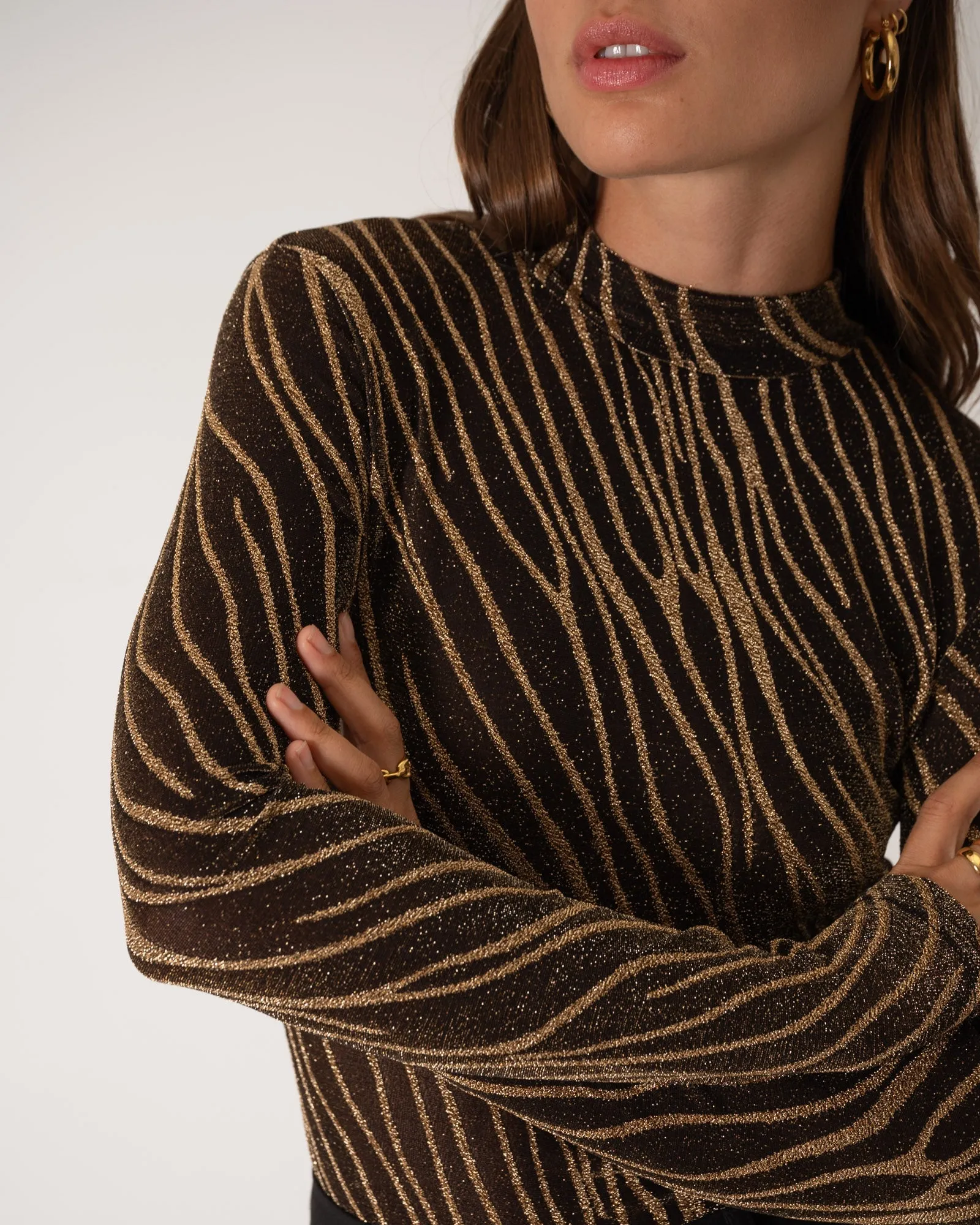 TILTIL Amilla Top Zebra Glitter Gold